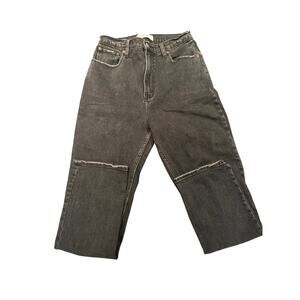 Abercrombie & Fitch Curve Love Ankle Straight Ultra High Rise Jeans Black 6 Long